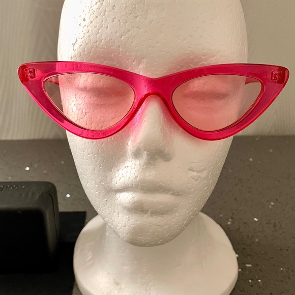 ADAM SELMAN X LE SPECS THE LAST LOLITA CAT-EYE ROSE TINTED SUNGLASSES - Picture 4 of 13